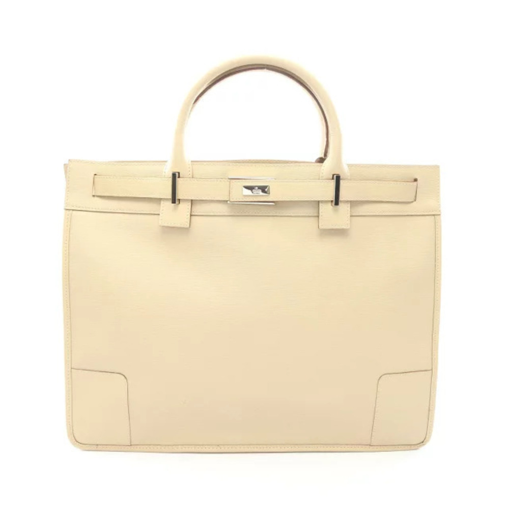 Gucci business bag leather Beige Cream